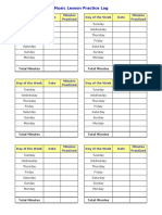 Music Lesson Practice Log