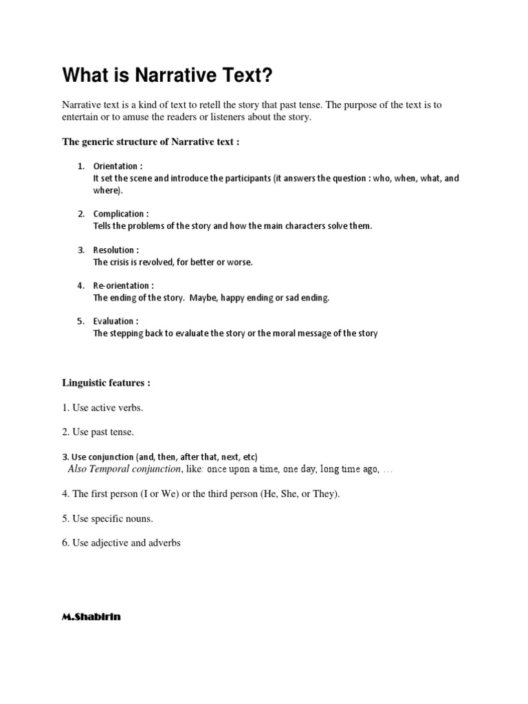 What Is Narrative Text PDF Fairy Tales Narrative