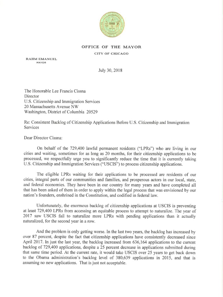 Naturalization Letter - Mayor Rahm Emanuel - 7-30-2018 (002)