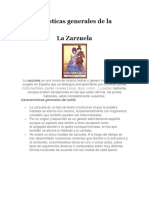 Características de la Zarzuela: género musical español con partes cantadas e instrumentales