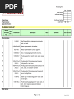 Plumbing Checklist: Project Name: Project Address: Application Number