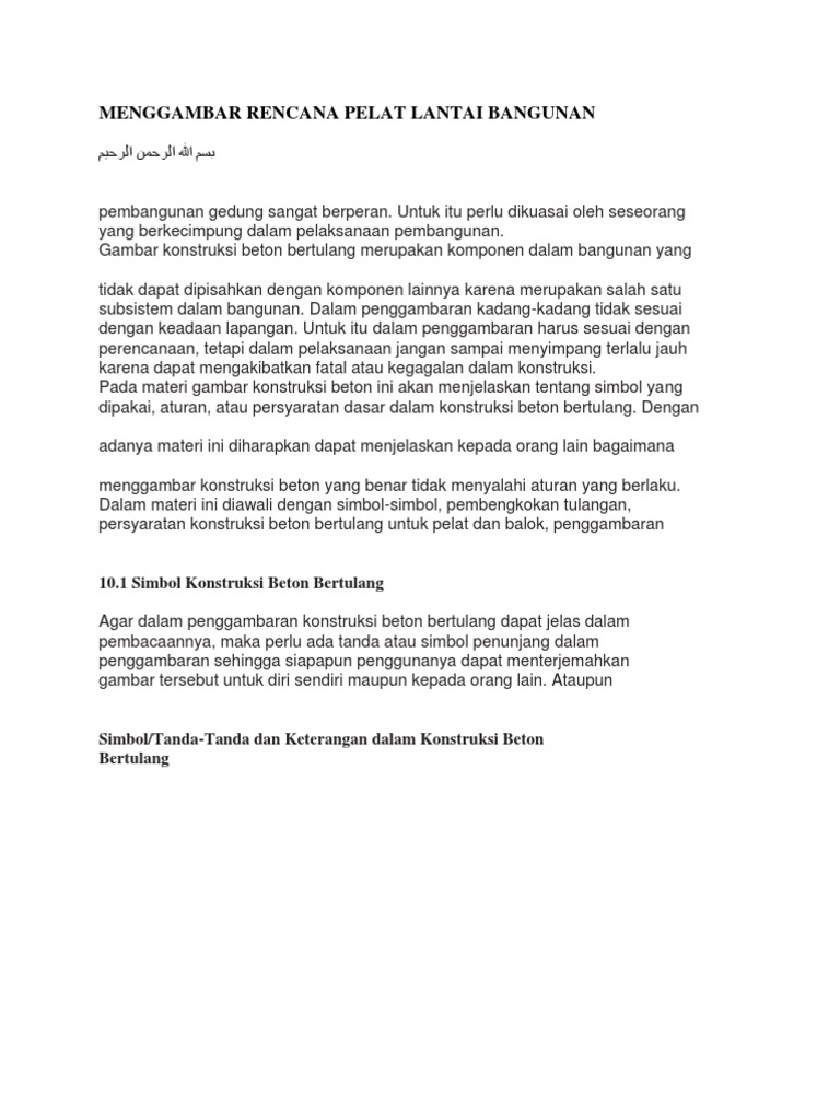 Menggambar Rencana Pelat Lantai Bangunan | PDF