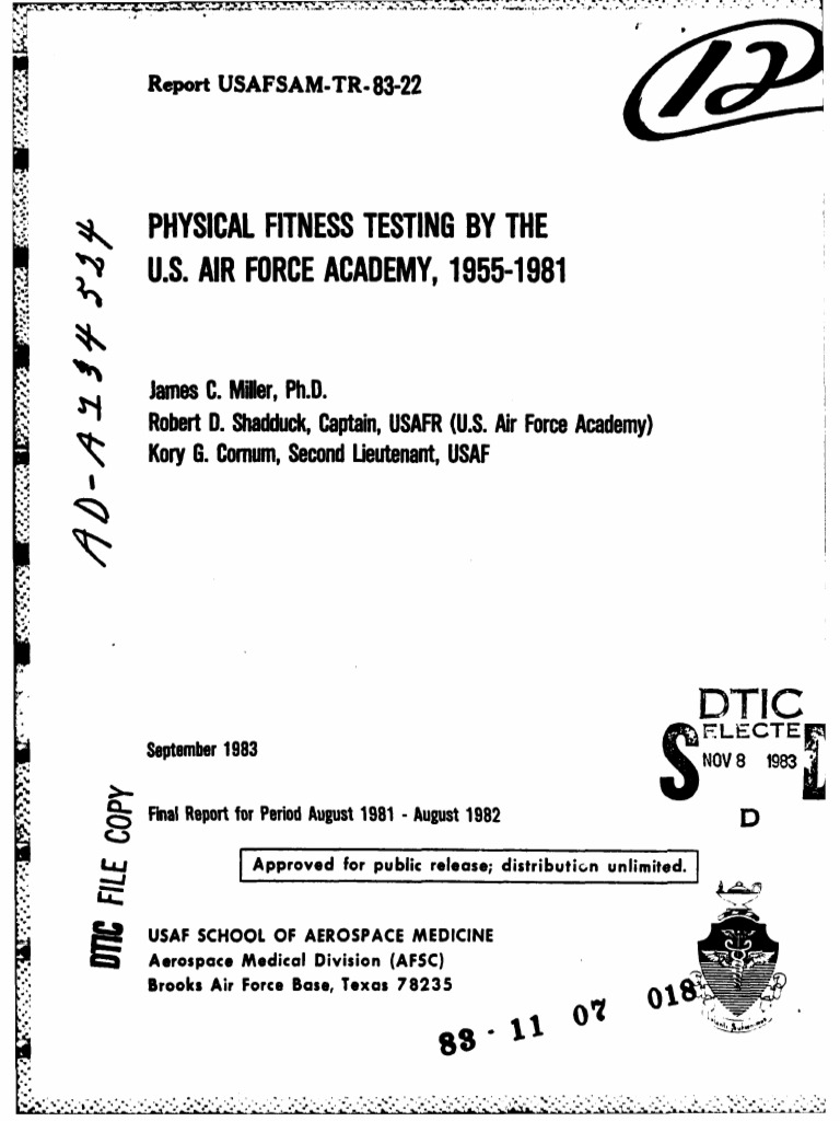 USAF Physical Fitness Testing Report 1955-1981 | PDF | United States ...