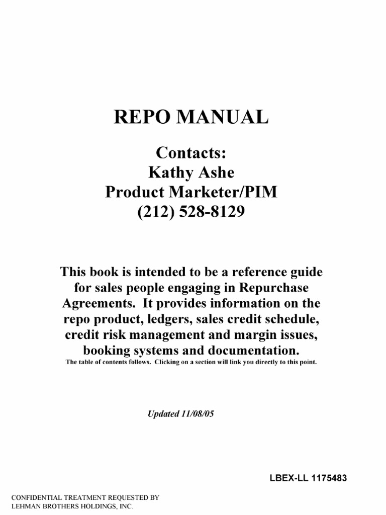 LB Repo | PDF | Repurchase Agreement | Securities (Finance)