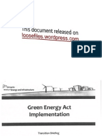 Ontario Green Energy Act briefing notes