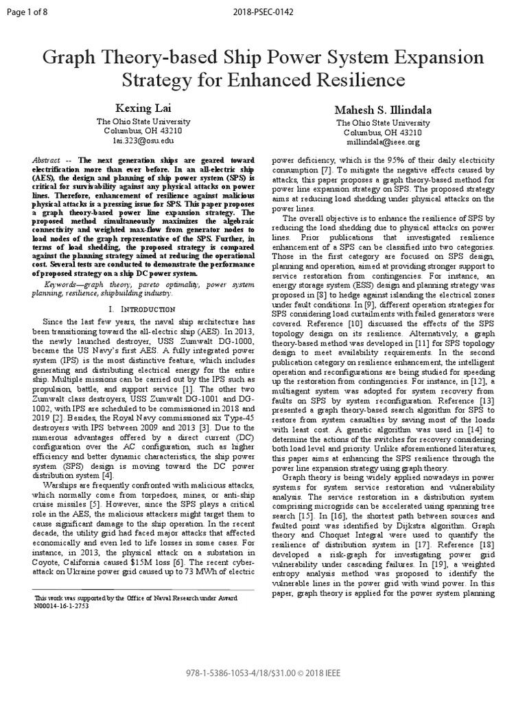Graph TheoryBased Ship Power System Expansion Strategy For Enhanced Resilience PDF