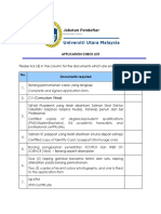 Application Check List: Curriculum Vitae)