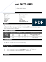 Usman Saeed Khan: Personal Information