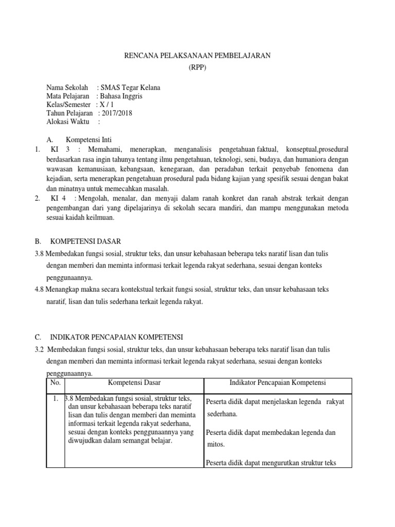 Teks Naratif Bahasa Inggris Tentang Legenda Berbagai