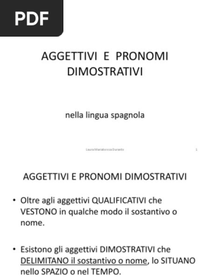 6 Aggettivi E Pronomi Dimostrativi