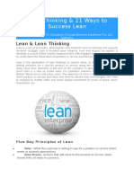 Lean Thinking & 21 Ways To Success Lean