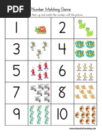 Numbers Matching Game PDF