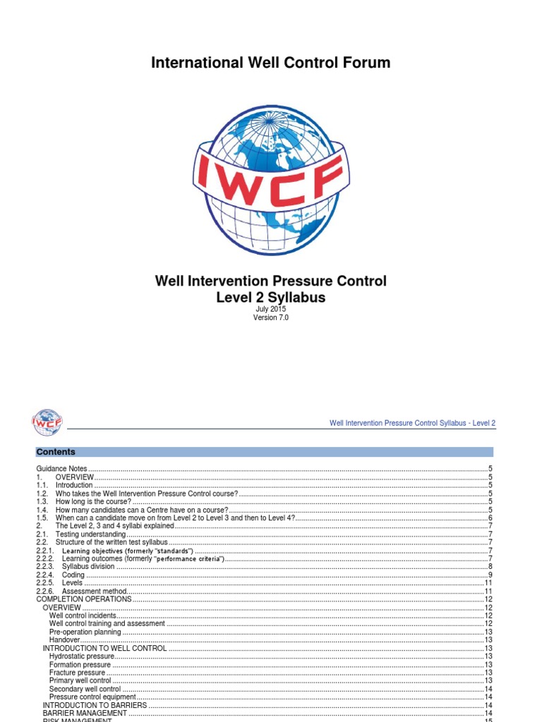 Well Intervention Pressure Control Syllabus | PDF | Nature