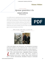 La Réponse Guerrière À La Négociation - Manlio Dinucci