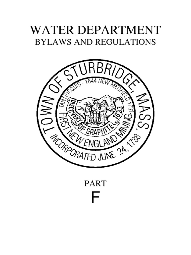 Sturbridge Water Department Bylaws 2009 PDF Pipe (Fluid Conveyance