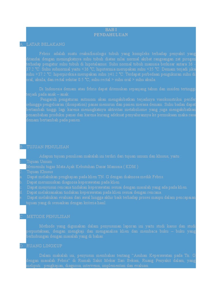 Contoh Askep Febris Pada Anak Pdf - Simak Gambar Berikut