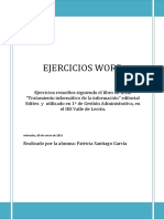 Ejercicios de formato de texto y tablas en Word