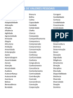 Lista de Valores Pessoais PDF