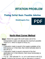 Transportation Problem - Finding Initial Basic Feasible Solution