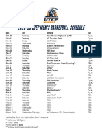 2018-2019 UTEP Men's Basketball Schedule