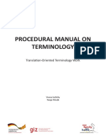Procedural Manual on Terminology Final Version