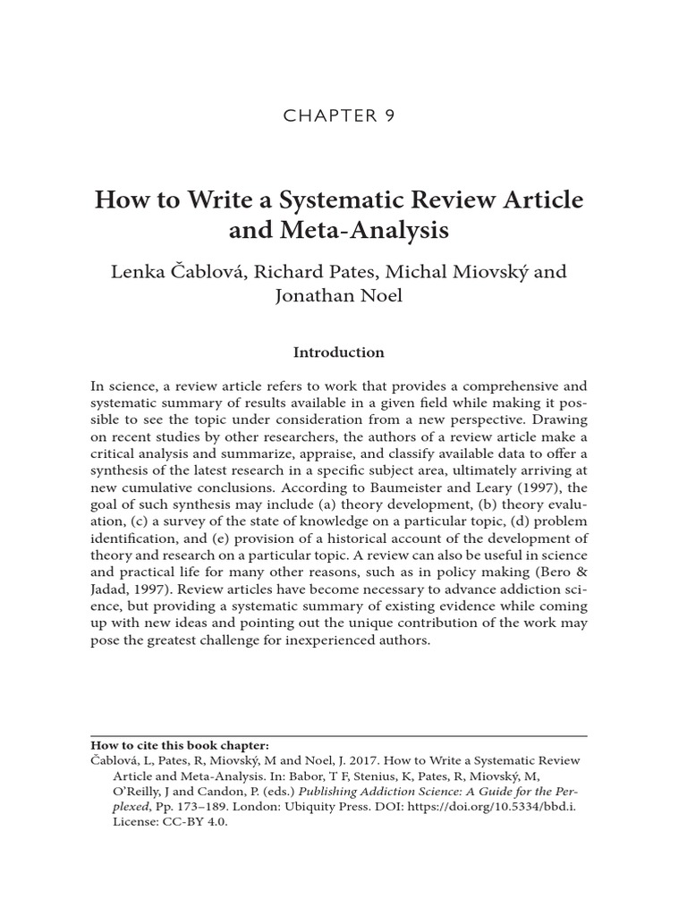How To Write A Systematic Review Article and Meta | PDF | Effect Size ...