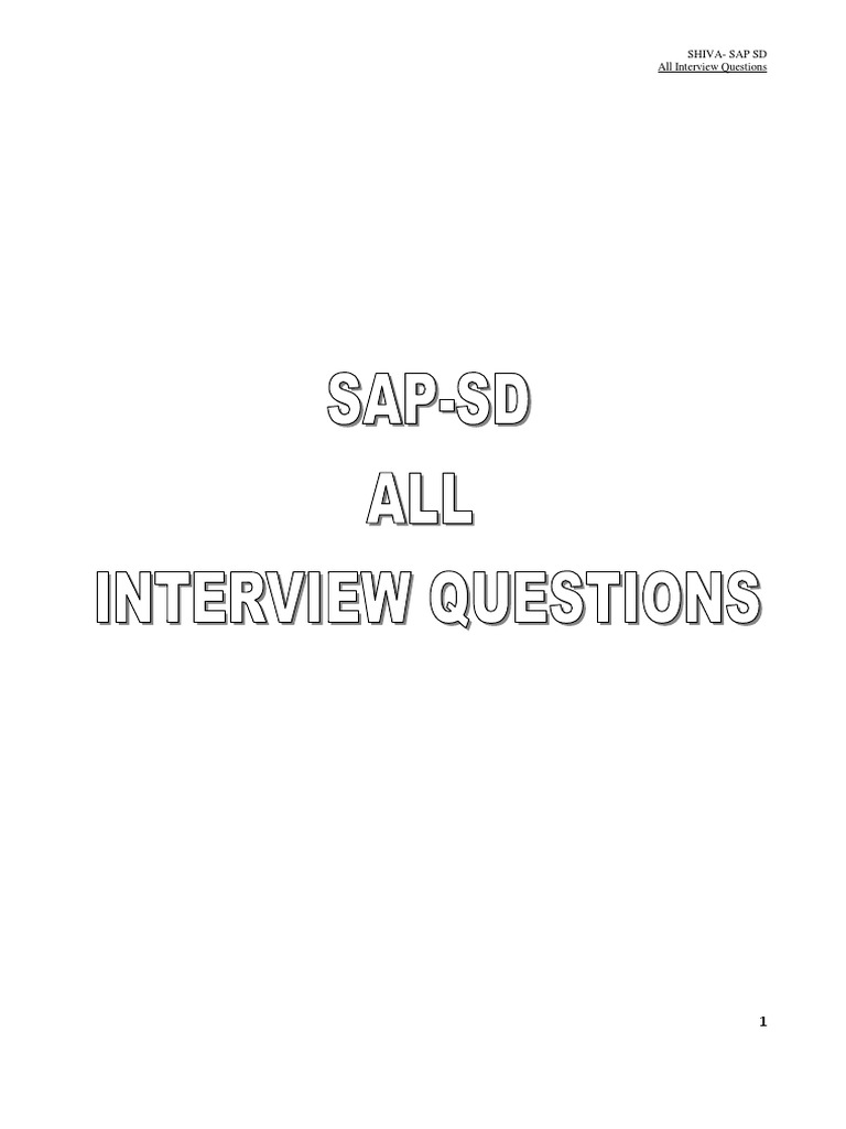 SAP SD Interview Questions Compilation | PDF | Invoice | Sales