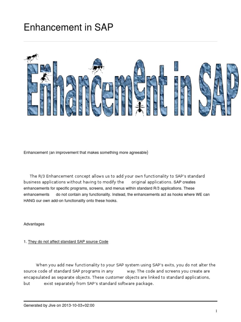 Types Of Enhancement In Sap Abap
