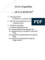 Intro To Linguistics What Is A Sentence?
