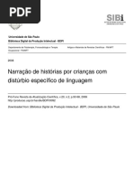 Art BEFI-LOPES Narracao de Historias Por Criancas Com Disturbio 2008