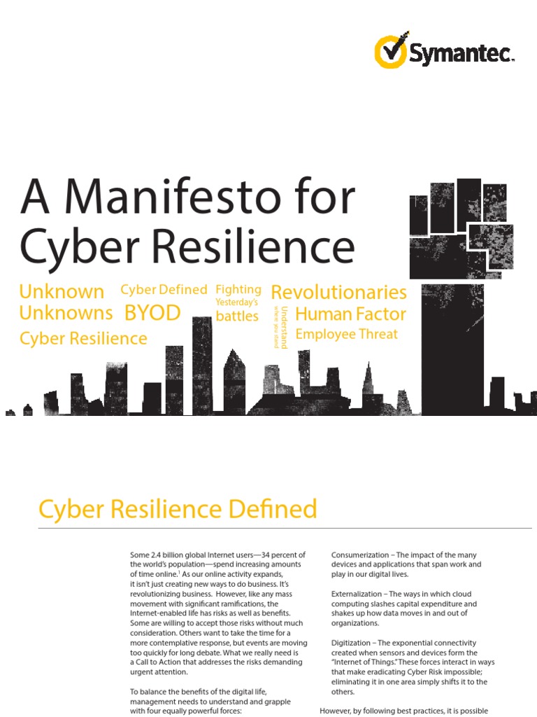 B A Manifesto For Cyber Resilience PDF | PDF | Computer Security | Security