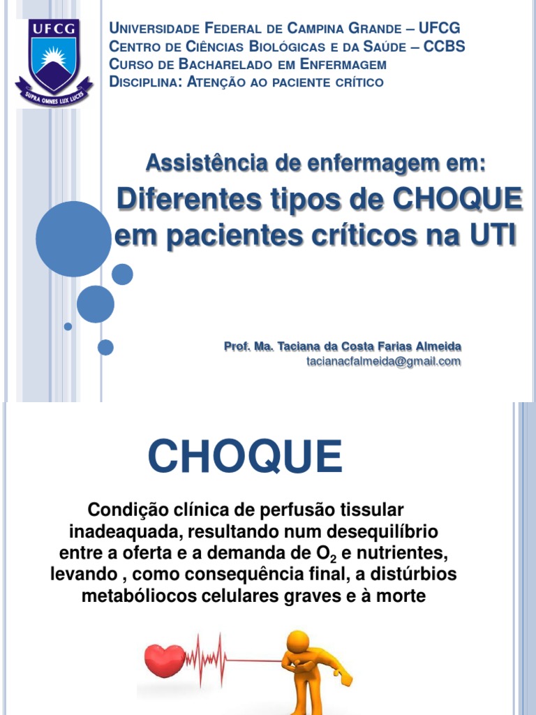 Aula 5 - Tipos de Choque | PDF | Choque (circulatório) | Hipóxia (Medicina)