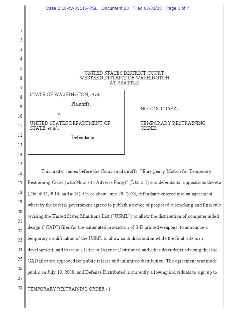 Document(1) Injunction Government Of The United States
