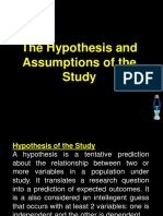 The Hypothesis and Assumptions of The Study