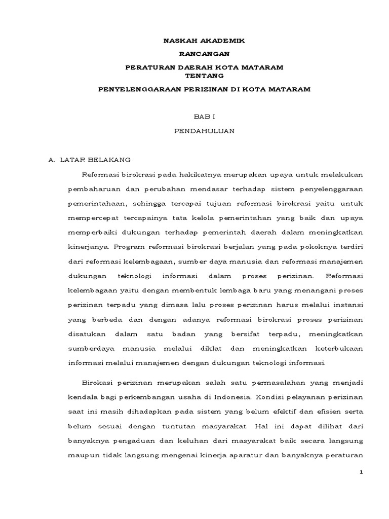 NASKAH AKADEMIK Raperda Perizinan.pdf
