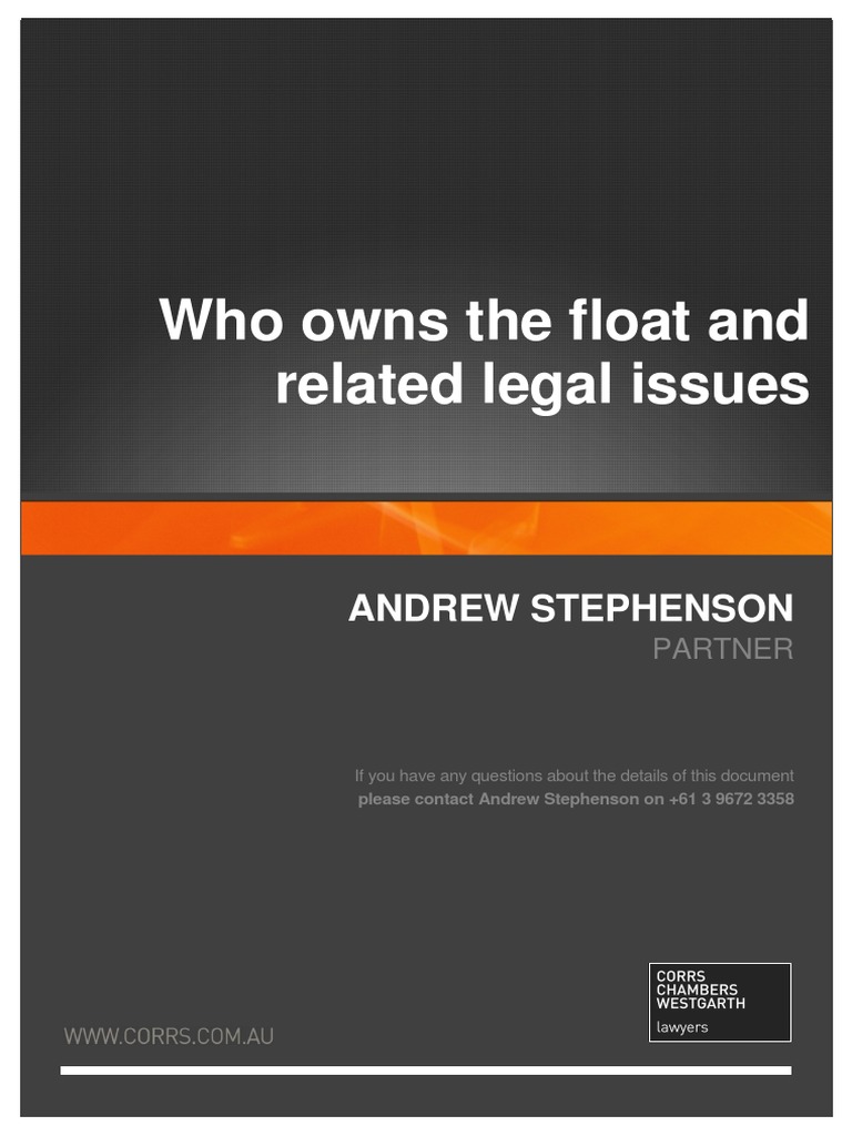 Who Owns The Float PDF Contractual Term General Contractor