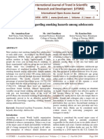 Knowledge Regarding Smoking Hazards Among Adolescents