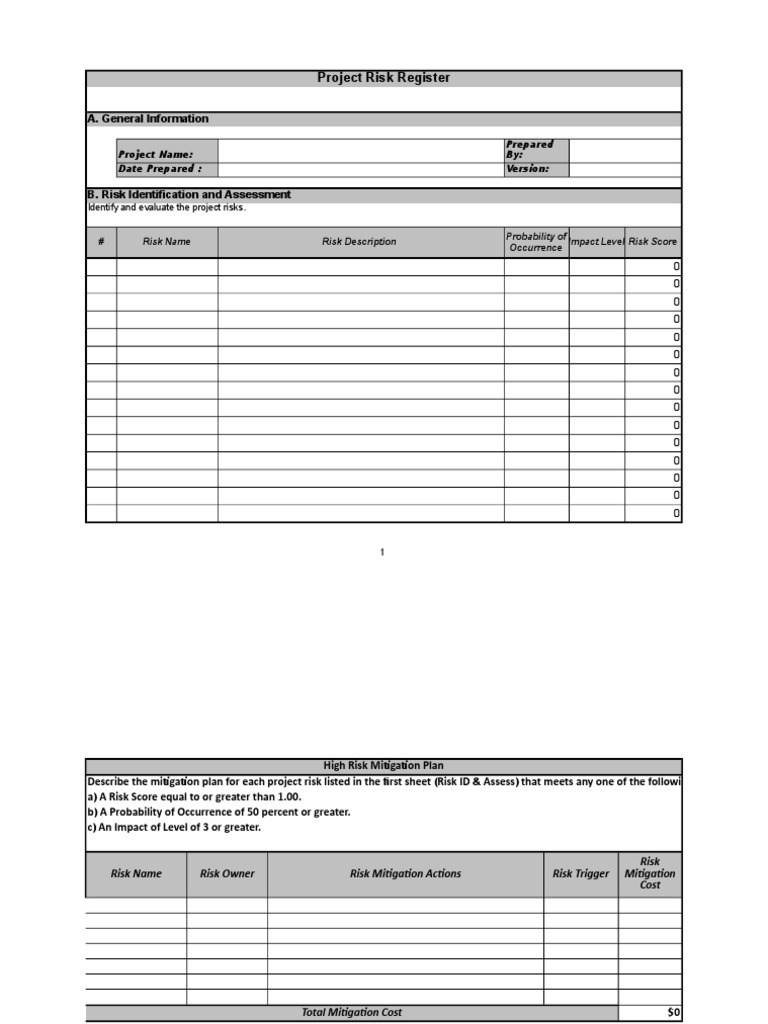 Project Risk Register Overview | PDF | Emergency Management | Risk