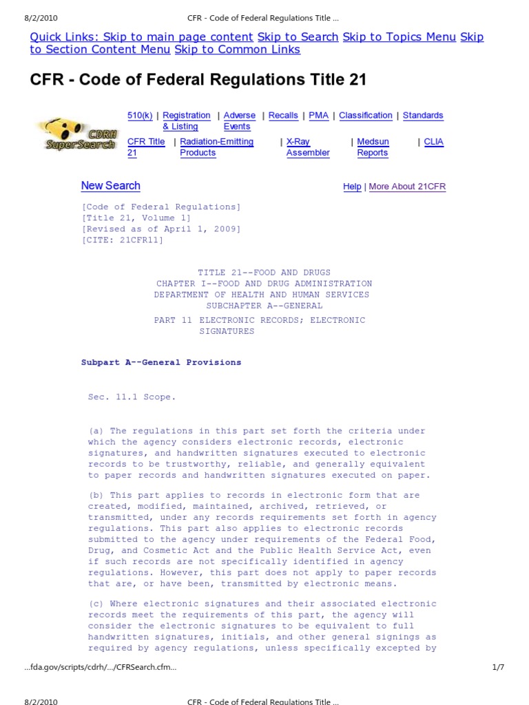Cfr code of federal regulations title 21 pdf signature identity