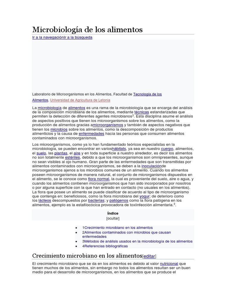 Microbiología de Los Alimentos | PDF | Microbiología | Biología