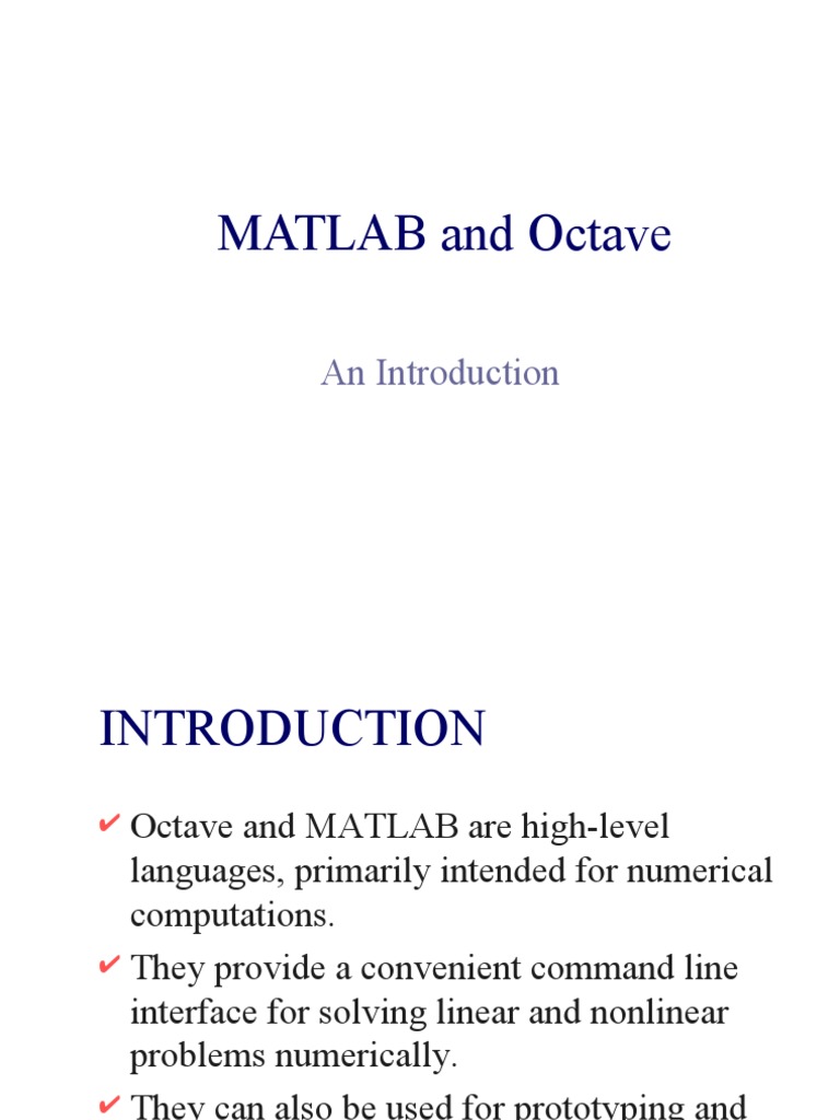 MATLAB vs Octave: A Beginner's Guide | PDF | Matrix (Mathematics ...