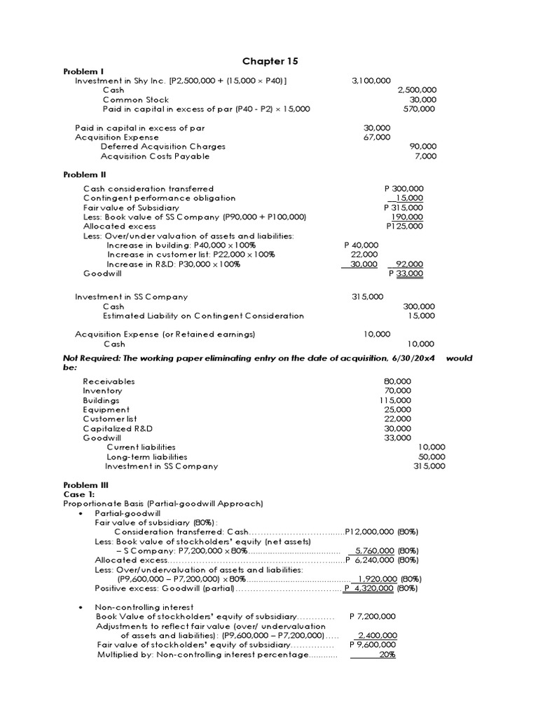 AdvancedAccountingPart 2Dayag2015Chapter15 PDF Book Value