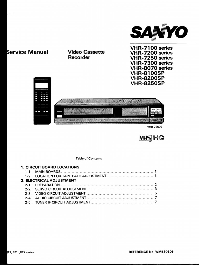 Magnétoscope SANYO VHR-244EX - Pour Pièces Détachées Seulement