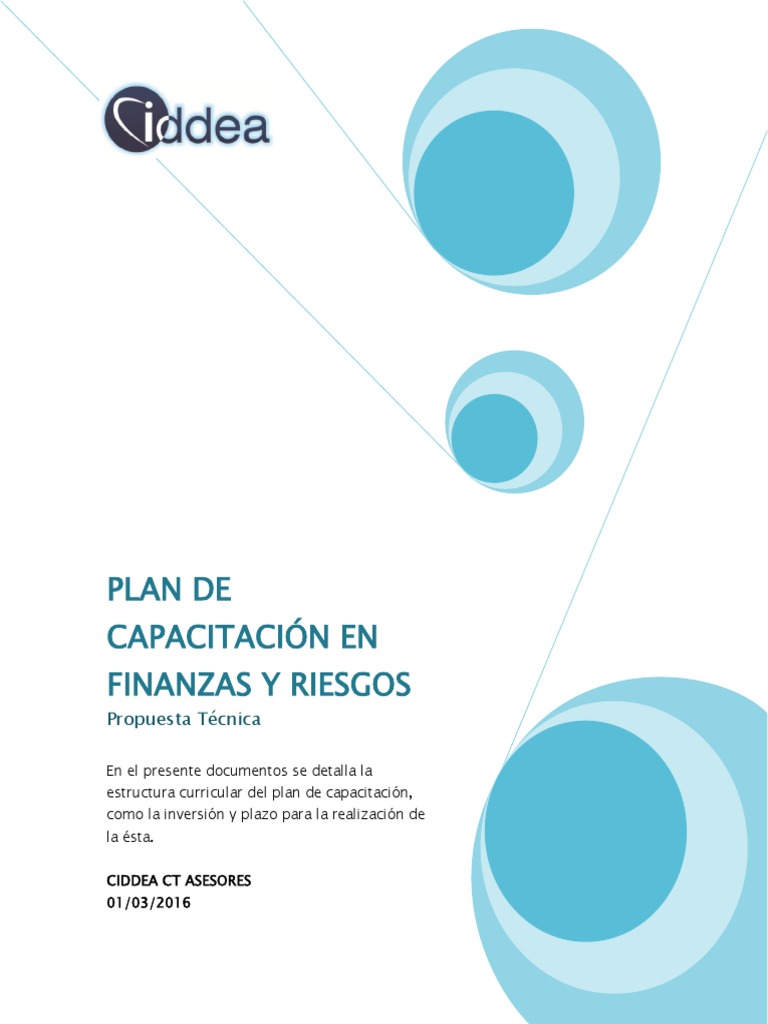 Plan de Capacitación en Finanzas Grupo IDDEA Temario PDF | PDF | Riesgo ...