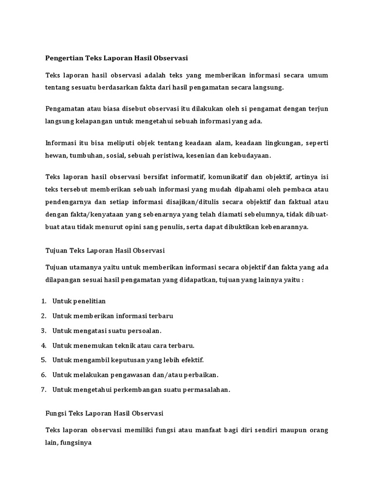 Pengertian Teks Laporan Hasil Observas1