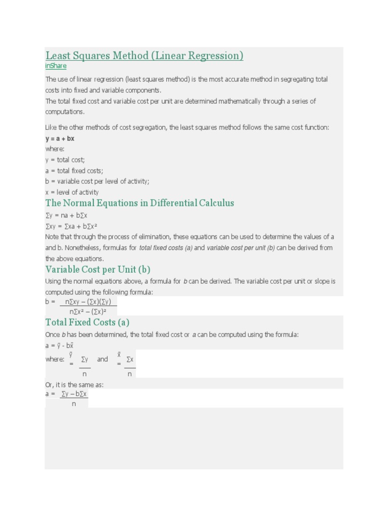Least Squares Method | PDF | Least Squares | Equations