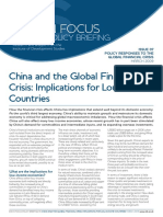 In Focus: China and The Global Financial Crisis: Implications For Low-Income Countries