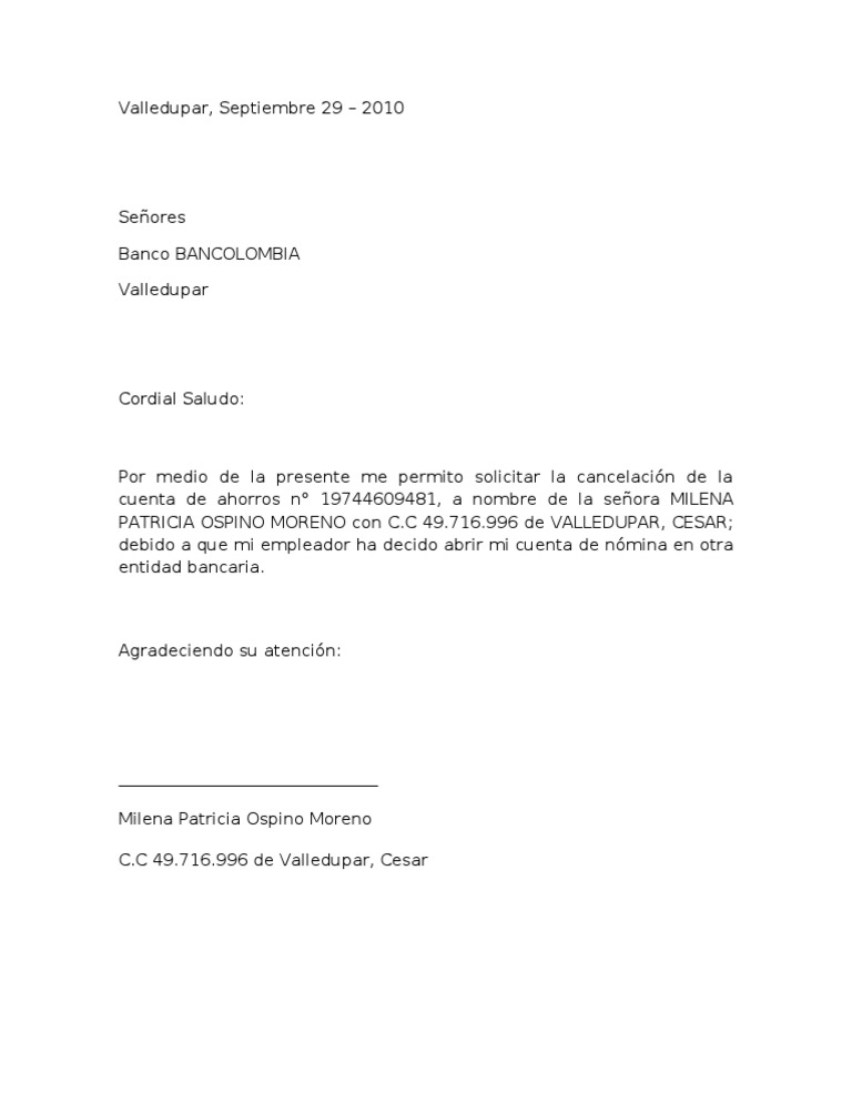 Carta Cancelacion Cuenta