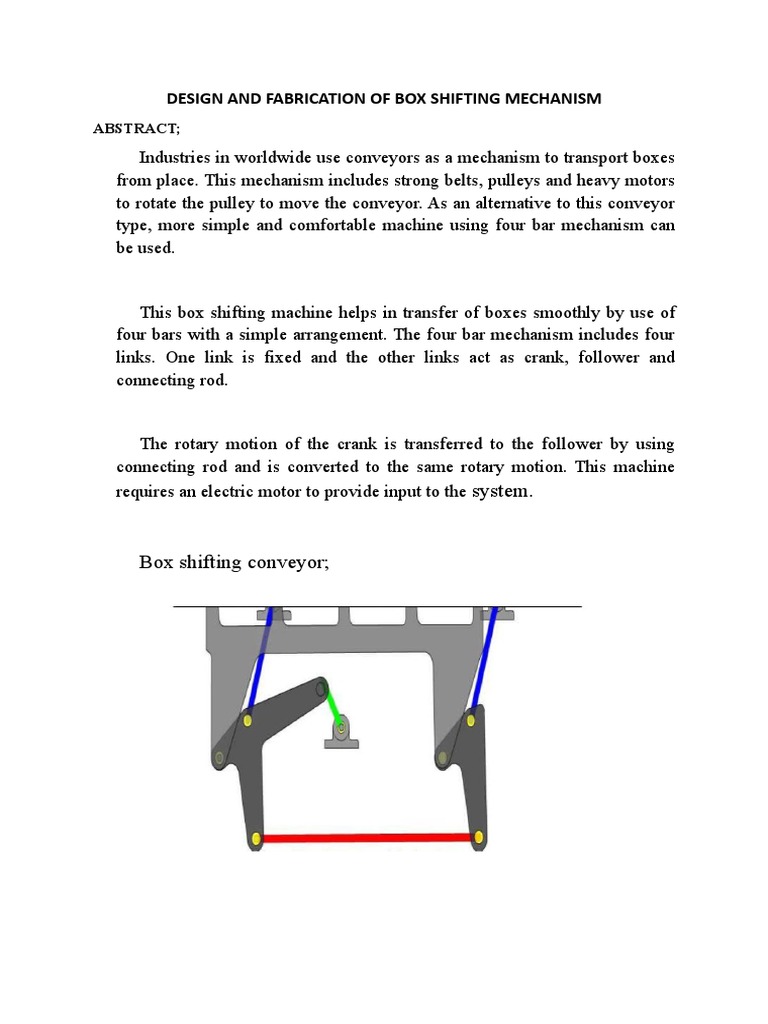 Box Shifting Mechanism Design | PDF