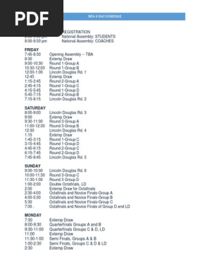 4 day schedule